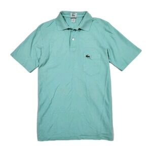 VTG 80's IZOD Lacoste Men's Polo Shirt Green Golf Short Sleeve Size Small